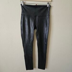 SPANXshape™ Faux Leather Black Leggings Large